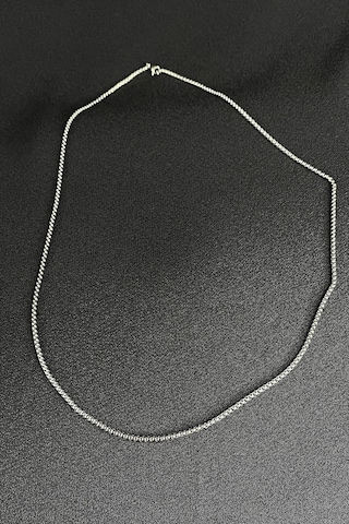 Örgü Zincir Model Şık 65Cm Uzunluk Gümüş Renk 316L Çelik Kolye (507253441)