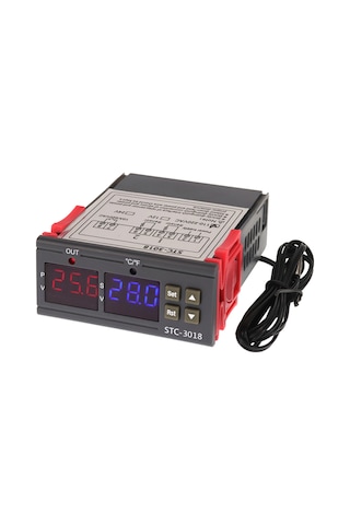 Moveevo Stc-3018 Dijital Sıcaklık Kontrol Cihazı, Ntc Sensörlü, -55 C 120 C Aralığı, 110-220v, Abs Malzeme