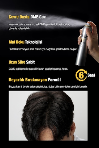 Mat Bitişli Hacim Sunan Ultra Güçlü Saç Sabitleyici Sprey Dashu Formen Bamboo Forest Mega Hard Spray