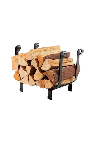 Ferforje Odunluk Metal Şömine Yanı Odunluk Modeli Siyah