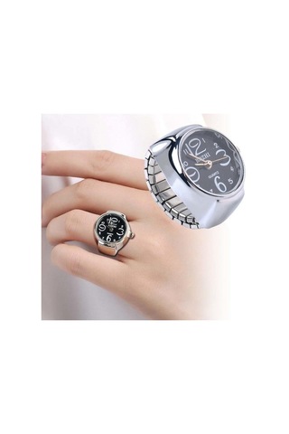 Mavi İzle Yüzük Erkekler Kadınlar Için Parmak Yuvarlak Kuvars Takı Paslanmaz Çelik Yüzük Sevgilisi Çifti Saatler Mavi