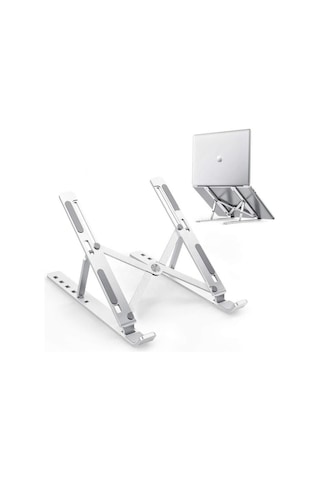 Katlanır Alüminyum Notebook Standı Ayarlı Laptop Tutucu Apple Uyumlu MacBook