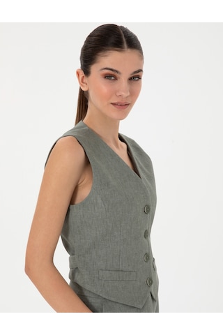 Pierre Cardin Kadın Haki Yelek Dokuma 50306488-vr027 Haki
