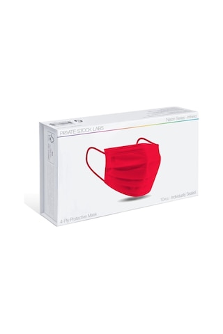 Private Stock Labs 4 Katlı Koruyucu Maske Neon Kırmızı 10'lu