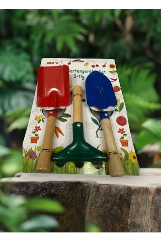 Kürek Tırmık Hobi Seti Kürek Bahçe Seti Metal Başlık 3 Lü Set