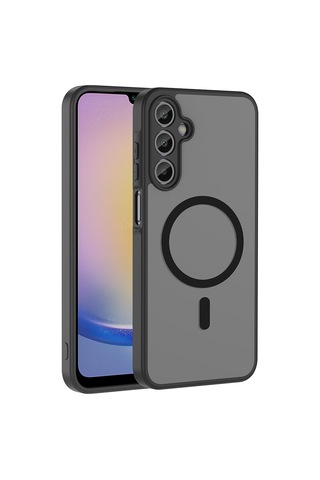 Galaxy Uyumlu A34 Kılıf M-safe Şarj Özellikli Zore Babet Kapak Siyah