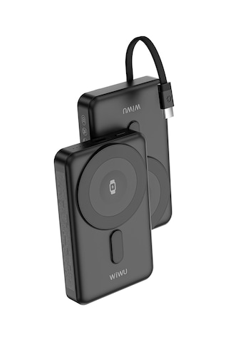 Wiwu Wi-p056 Taşınabilir Wireless Şarj Ve Pd Hızlı Şarj Özellikli Powerbank 15w 10000mah Siyah