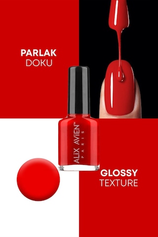 Alix Avien Kırmızı Oje 103 Yüksek Pigmentli Uzun Süreli Kalıcılık Hızlı Kuruma Nail Lacquer 103