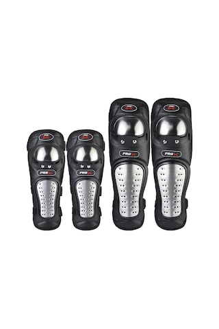 Sones Pro-Bikerker Rh-1010 Motosiklet Sıcak Tutma Anti-Düşme Paslanmaz Çelik Koruyucu Dişli Dizlik + Dirseklik