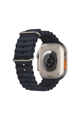 Apple Uyumlu Watch 10 Serisi 46mm Redclick Krd-75 Terletmez Dalgalı Tasarım Silikon Kordon