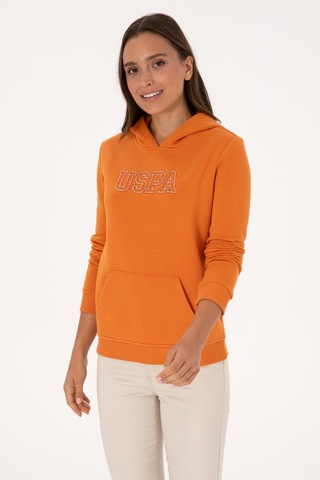 U.S. Polo Assn. Kadın Bakır Şardonlu Kapüşonlu Basic Sweatshirt 50313566-VR182