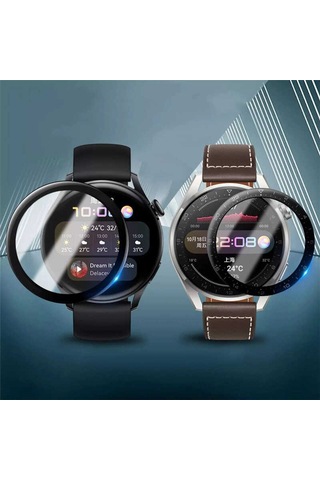 Ekılıf - Huawei Watch 3 Pro Uyumlu - Ekran Koruyucu Pmma Pet Saat Ekran Koruyucu - Şeffaf