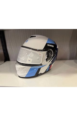 Shiro Discover Spower Kask Parlak Beyaz - Mavi