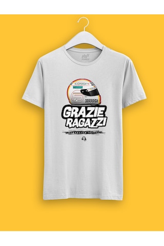 Fnbx Sebastian Vettel Grazie Ragazzi T-shirt Beyaz
