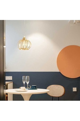 Opulentliving Retro Kafe-restoran Dekoru İçin Şık Tek Başlı Demir Avize - Altın Işıksız Model Altın