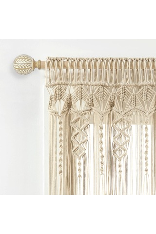 Boho Makrame Dokulu Pamuk Saçak/mutfak Perdesi/duvar Dekoru, 50,8 Cm U X 127 Cm G, Nötr Çok Renkli