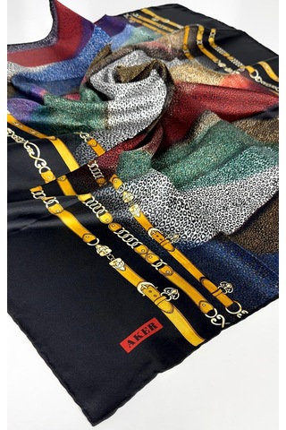 Aker Saf Twill İpek Eşarp -6592 Çok Renkli