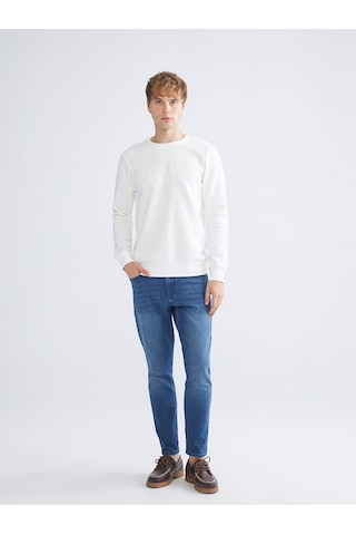 LC Waikiki Lc Waıkıkı Beyaz Bisiklet Yaka Uzun Kollu Sweatshirt