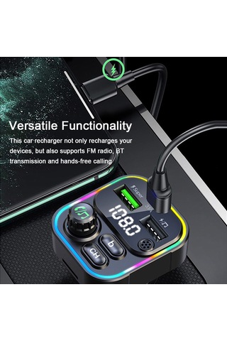 Suofeng Araç Usb Şarj Cihazı - Bluetooth Fm Mp3 Çalar, Hızlı Şarj Ve Çoklu Bağlantı Portları