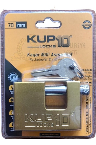 Kupa Kayar Milli Asma Kilit Sarı 70 Mm.