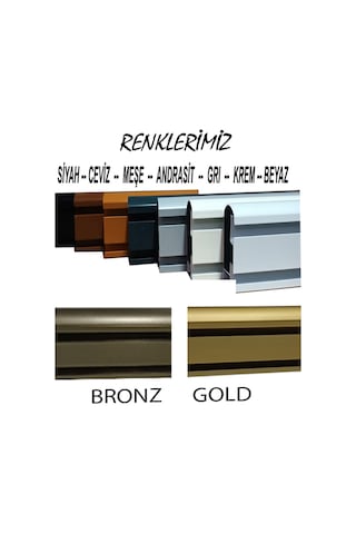 Perdemix Dekoratif Perde Ray Kornişi Alüminyum 2 Kanallı