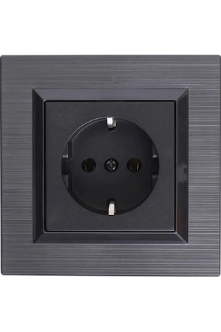 Ovivo Quantum Manyetik Gri Topraklı Priz Çerçeve