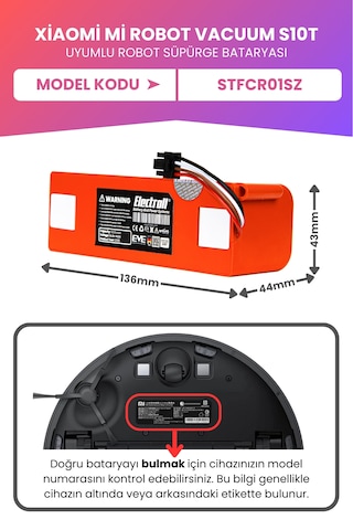 Xiaomi Mi Robot Vacuum S10t Batarya 7000mah