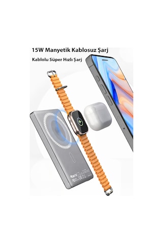 Y353s Powerbank 5.000 Mah Magnetıc Wıreless Gri