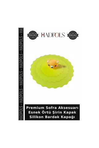Premium Sofra Aksesuarı Esnek Örtü Şirin Kapak Silikon Bardak Kapağı Çok Renkli