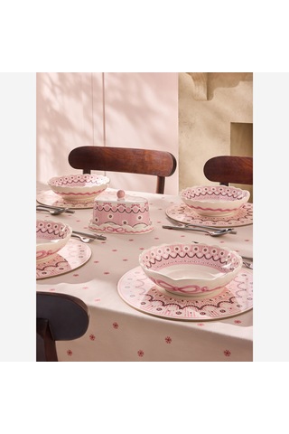 Pembe Stoneware Servis Kasesi 20,5 Cm