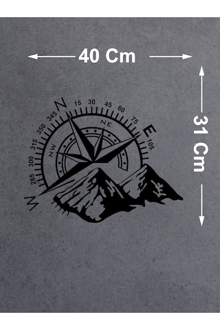 Pusula Ve Dağ Sticker - 4x4 Off Road Karavan Off Road Adventure Sticker - Araba Oto Cam Karavan Sticker - 02522 40x31 Cm