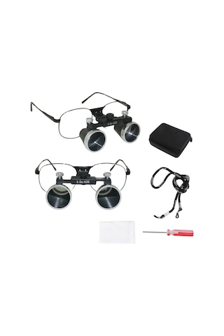 Hiperlupa St435 İnce Çerçeve Cerrahi Loupes Büyüteç Gözlük 3.5x420 Değişken Pupil Mesafeli Metal Çerçeve