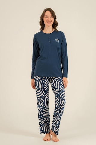 Arnetta Kadın Good Things Are Coming Lacivert Uzun Kol Pijama Takım Ar3765-s-v1 Ar3765-s-v1