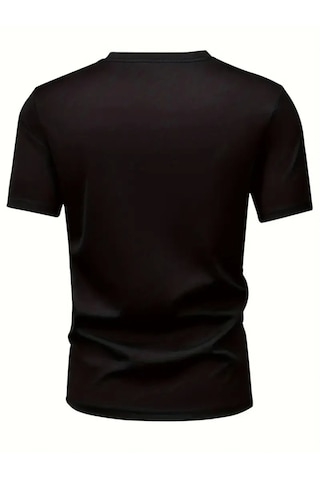Modi Baskılı Oversize Bisiklet Yaka T-shirt - Siyah - Mymg158845