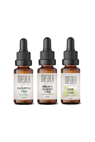 Masala Biberiye Yağı + Okaliptüs Yağı + Nane Yağı 3 x 10 ML