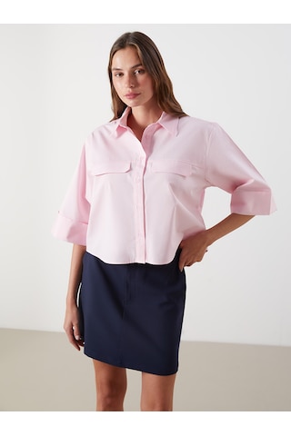 Lcw Vision Pembe Loose Fit Kadın Gömlek