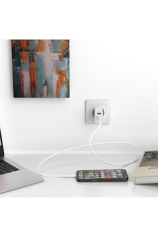 Polosmart PBS117 Ouick Şarj 3.0 PD Çıkış 20 W Adaptör Duvar Şarjı Beyaz