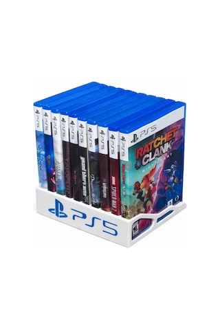 Ps5 Oyun Standı Playstation 5 Oyun Tutucu & Düzenleyici Masaüstü Ve Raf Tipi Beyaz Oyun