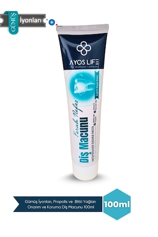 Ayos Life Gümüş İyonu ve Bitkisel Yağlarla Tam Koruma ve Onarım Diş Macunu 100 ML