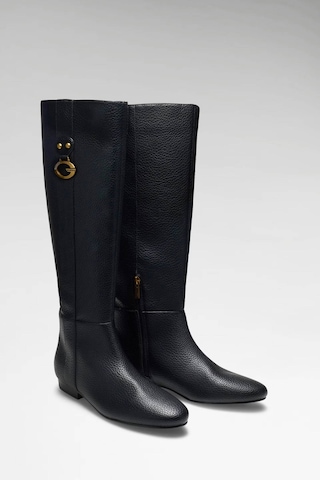 Guess G Boots Suni Deri Siyah Kadın Çizme Flfanaele11