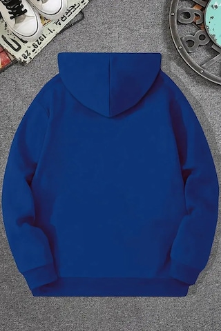 Uyguntarz Paris Baskılı Pamuklu Oversize Sweatshirt Mavi