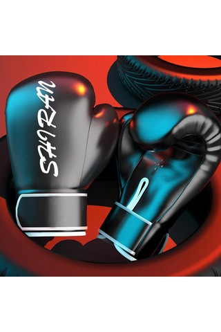 Boks Antrenman Eldiveni Müsabaka Muay Thai Egzersiz Dövüşü Boks Torbası Eldiveni 10oz Siyah