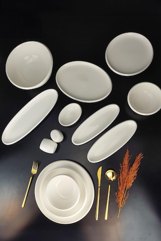 Digithome Freya 35 Parça Porselen Yemek Ve Kahvaltı Takımı Snd-05630 - Snd-05627