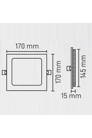 Maxled 12w Kare Sıva Altı Led Panel 6500k Beyaz Mx-1032b Beyaz