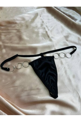 Intive Lingerie Kadın Siyah Halka Detaylı String Külot Intive Lingerie Kadın Siyah Halka Detaylı String Külot