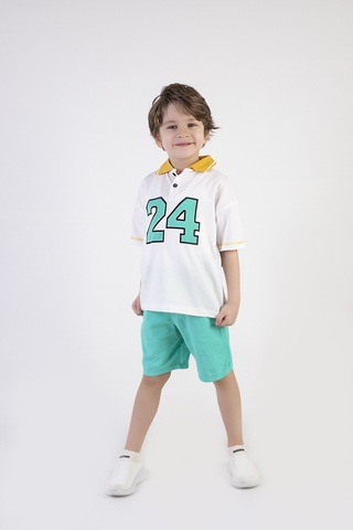 Erkek Çocuk Yakalı Gabardin Şortlu 2'li Takım 001