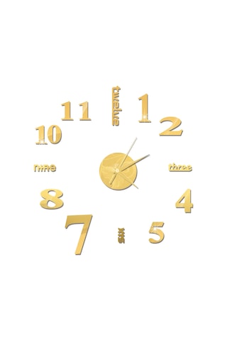 Ruicoo Altın Akrilik Dıy Duvar Saati, Sessiz Hareketli, Konforlu Yatak Odası Ve Salon Dekorasyonu, Kolay Kurulum Pil Dahil Değil Altın