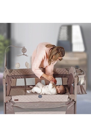 Miami Anne Yanı Oyun Parkı Bej + Yatak Dahil - Bircancocuk