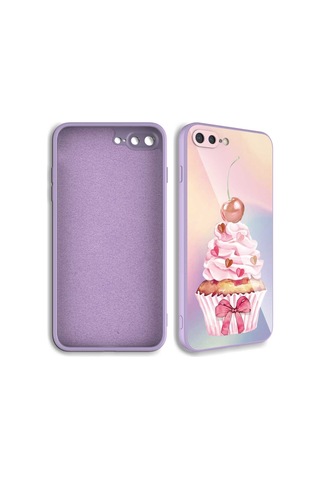 KhayraiPhone Uyumlu 7 Plus Kılıf Kamera Korumalı Desenli Sert Silikon Epoksi Kapak - No5 No5