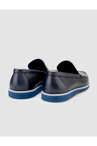 Cabani Virala %100 Hakiki Deri Lacivert Erkek Loafer